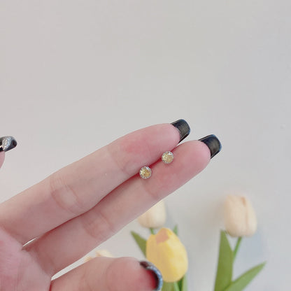 [Violet JW]Sparkling Colorful Round Shape Earrings