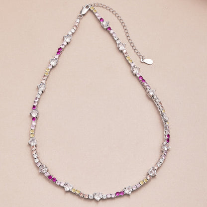 [Violet JW]Delicate Colorful Rainbow Tennis Chain