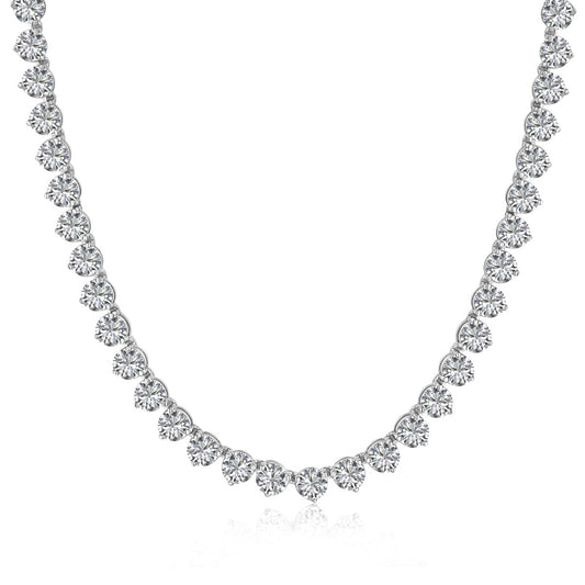 [Violet JW]Ornate Heart Cut Tennis Necklace