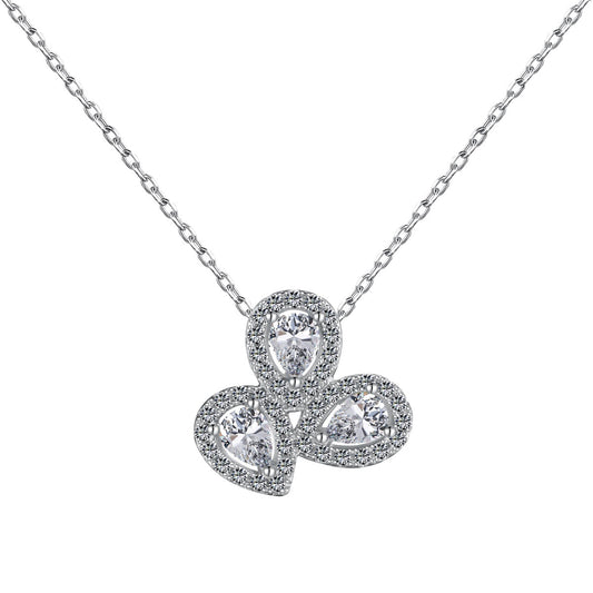 [Violet JW]Elegant Flower Shape Pear Cut Necklace