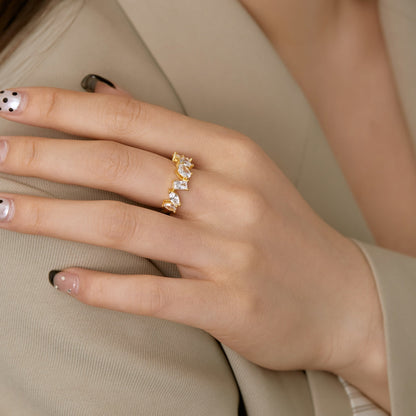 [Violet JW]Delicate Multi Cut Ring