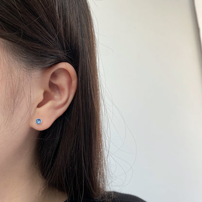 [Violet JW]Sparkling Colorful Round Shape Earrings