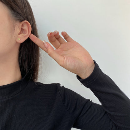 [Violet JW]Sparkling Colorful Round Shape Earrings