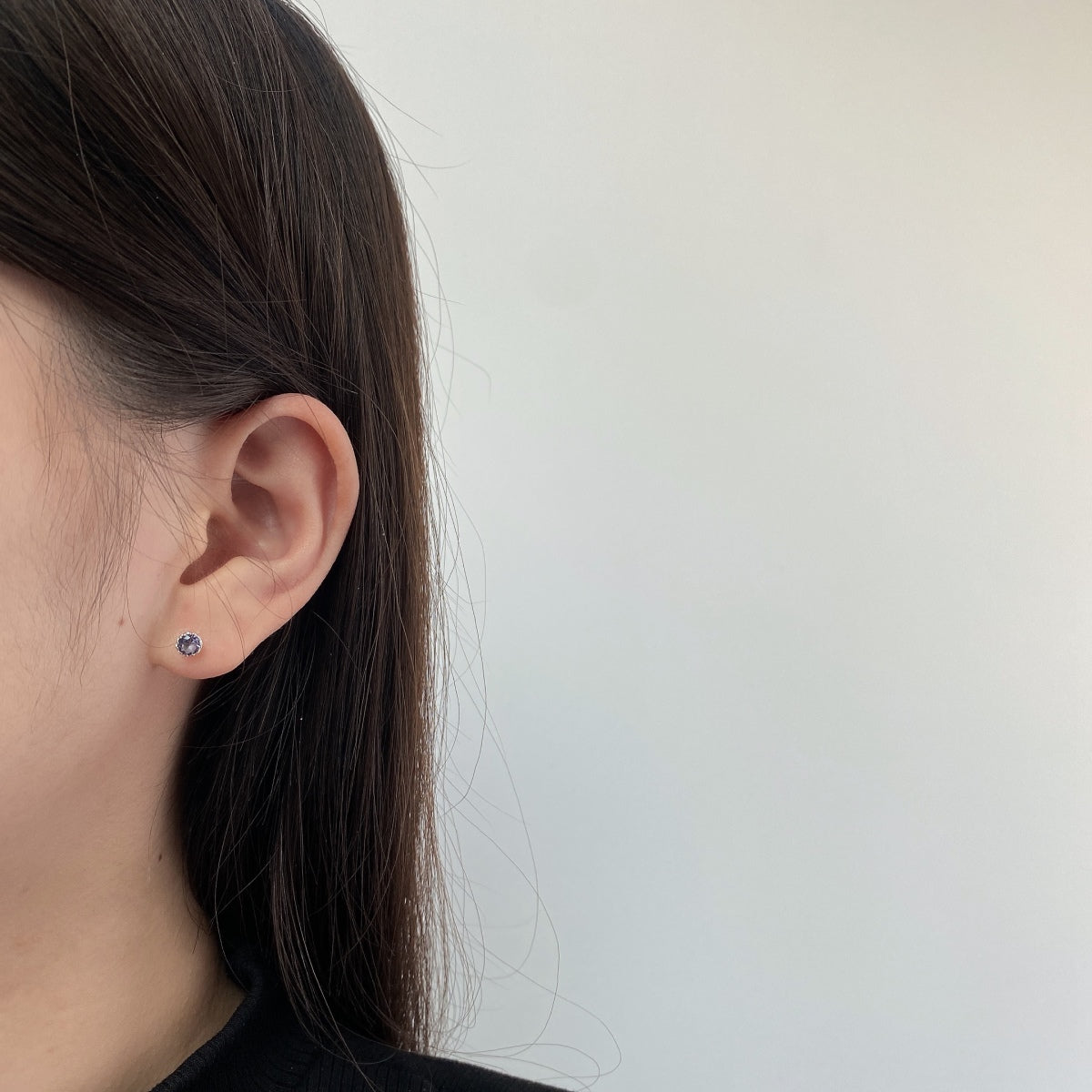 [Violet JW]Sparkling Colorful Round Shape Earrings