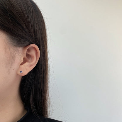 [Violet JW]Sparkling Colorful Round Shape Earrings