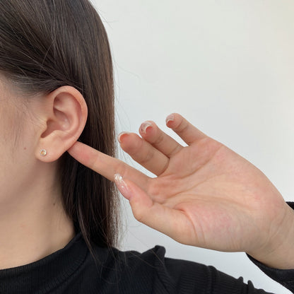 [Violet JW]Sparkling Colorful Round Shape Earrings