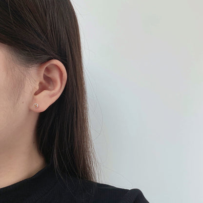 [Violet JW]Sparkling Colorful Round Shape Earrings