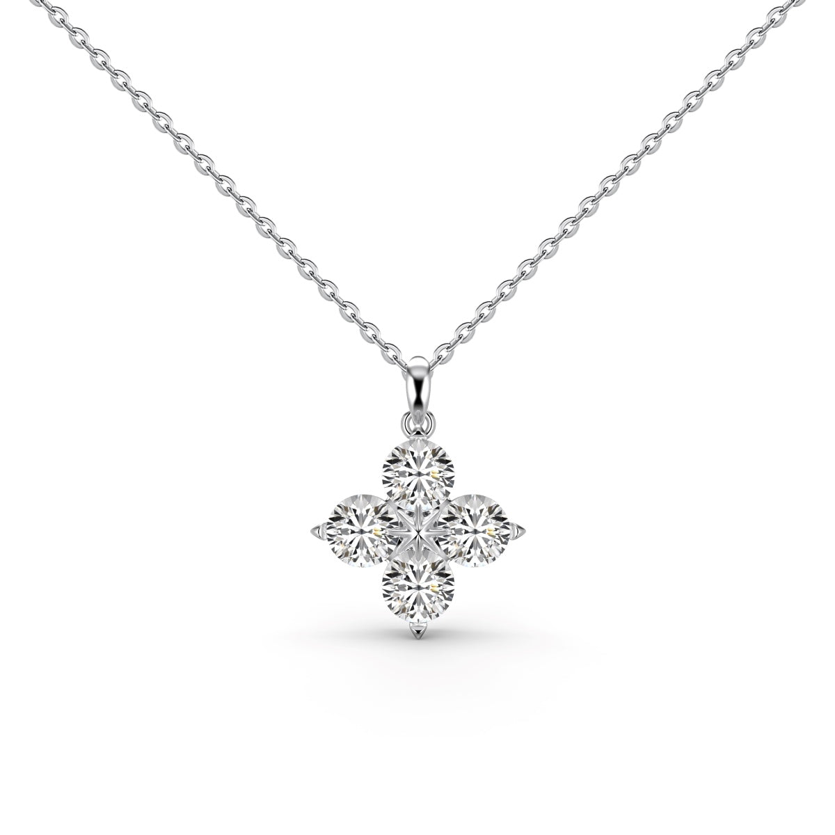 [Violet JW]Four-Leaf Clover And Eight-Pointed Star Necklace