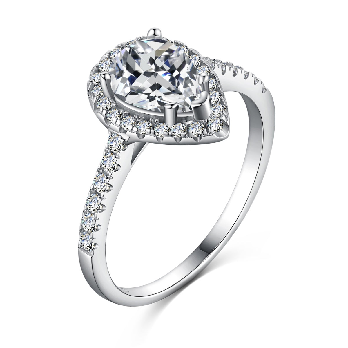 [Violet JW]1.0 Carat Luxurious Resplendent Water Drop Shape Wedding Ring