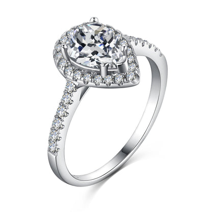 [Violet JW]1.0 Carat Luxurious Resplendent Water Drop Shape Wedding Ring