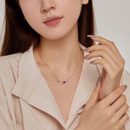 [Violet JW]Dainty Colorful Heart Necklace