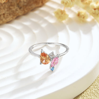 [Violet JW]Radiant Colorful Multi Cut Daily Ring