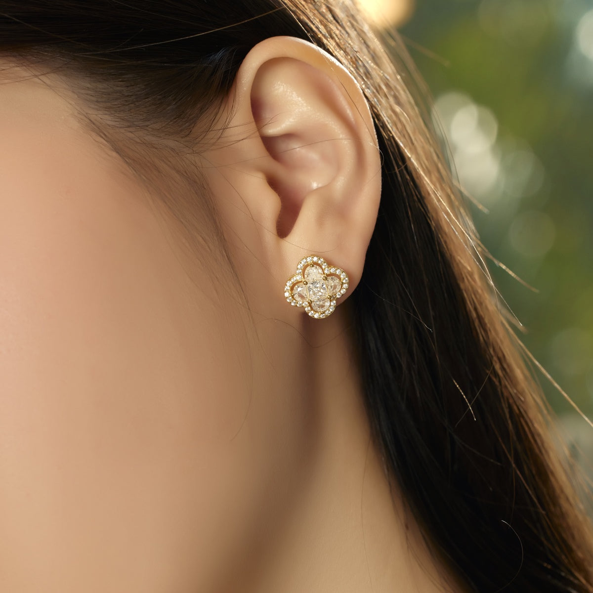 [Violet JW]Lucky Four-Leaf Clover Exquisite Earrings