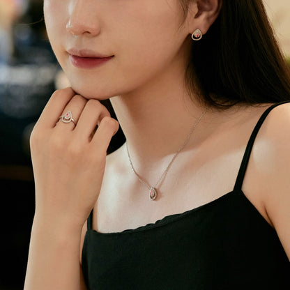 [Violet JW]Sparkling Delicate Water Drop Shape Daily Earrings