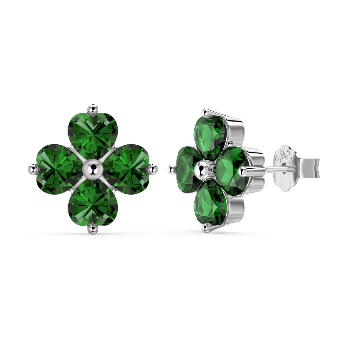[Violet JW]Four-Leaf Clover Ball Earrings