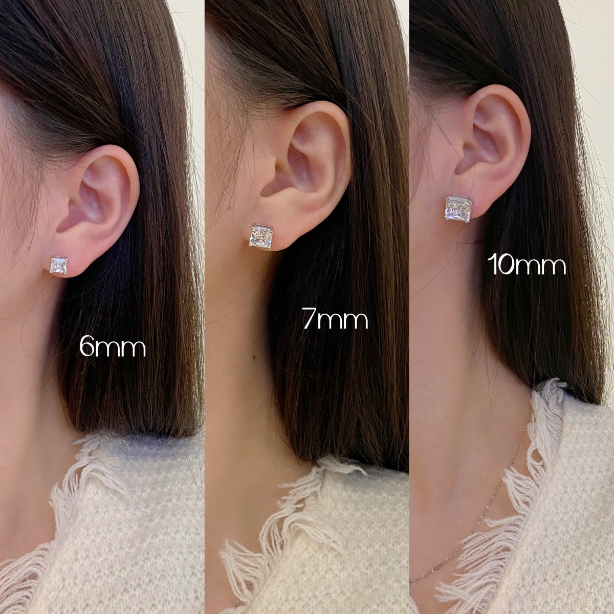 [Violet JW]Delicate Square Shape Earrings