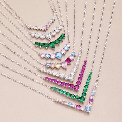 [Violet JW]Dainty Colorful Heart Necklace
