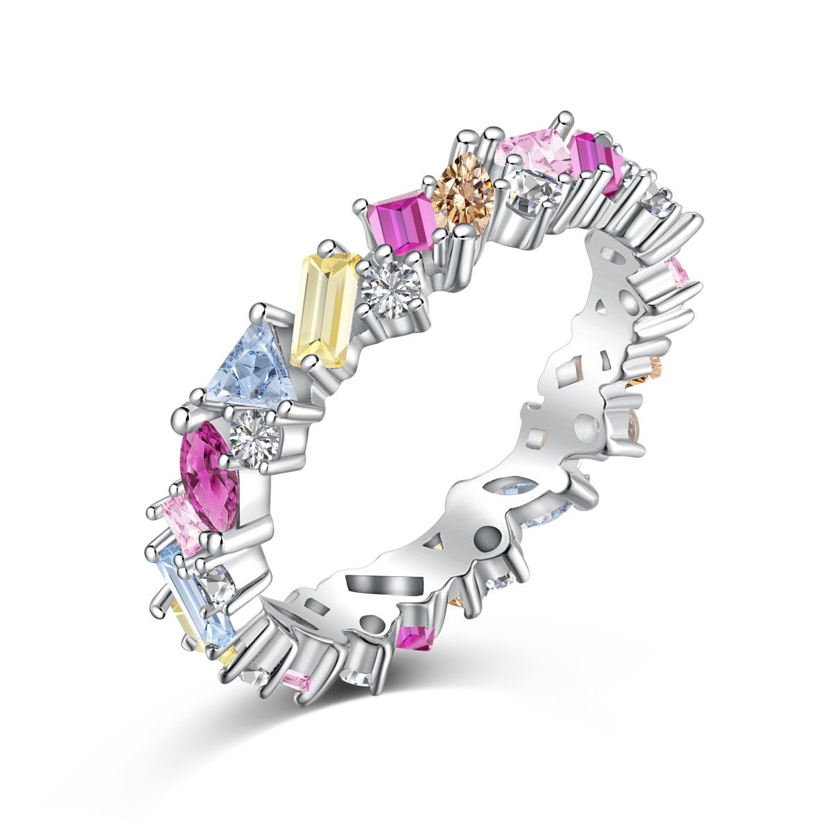 [Violet JW]Dazzling Polychromatic Multi cut Daily Ring