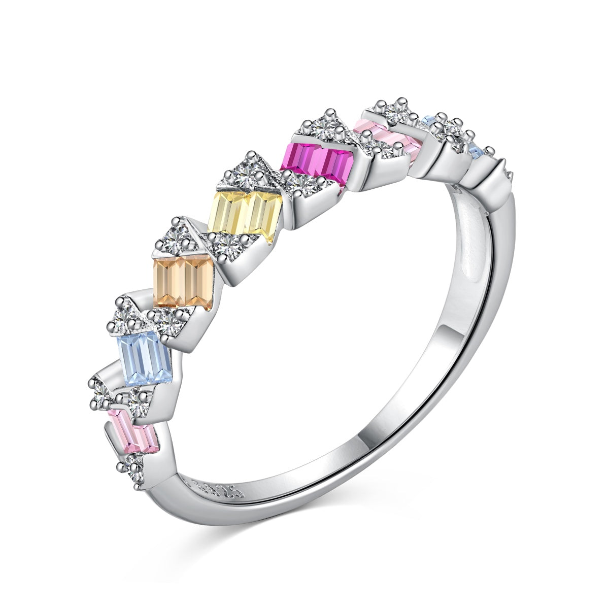 [Violet JW]Delicate Vibrant Emerald Cut Daily Ring