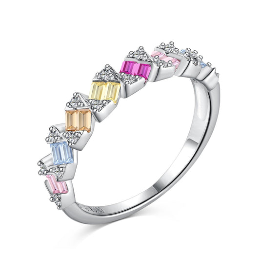 [Violet JW]Delicate Vibrant Emerald Cut Daily Ring