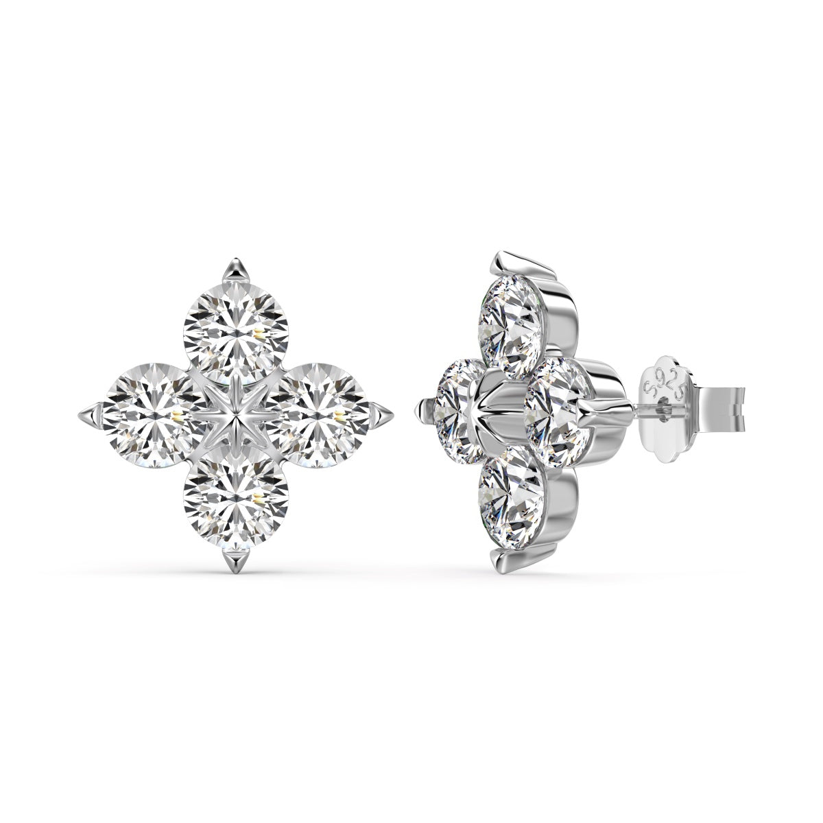 [Violet JW]Four-Leaf Clover Eight-Pointed Star Earrings