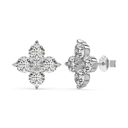 [Violet JW]Four-Leaf Clover Eight-Pointed Star Earrings