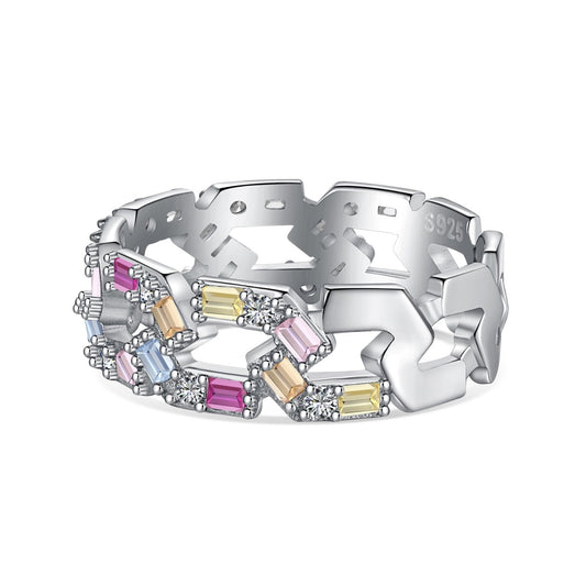[Violet JW]Sparkling Vibrant Emerald Cut Daily Ring