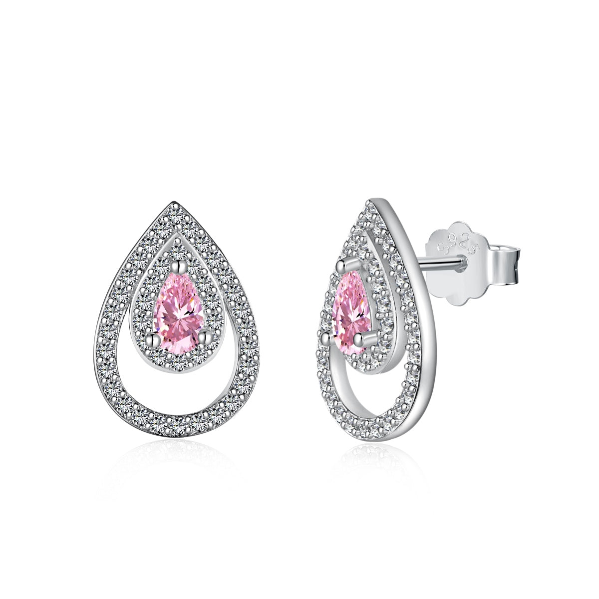 [Violet JW]Sparkling Delicate Water Drop Shape Daily Earrings