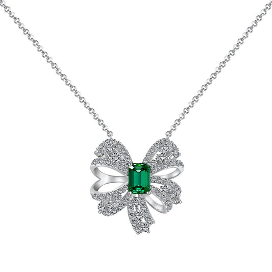 [Violet JW]Luxurious Flower Shape Emerald Cut Necklace