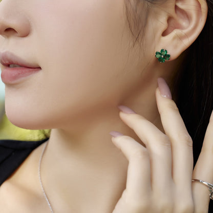 [Violet JW]Four-Leaf Clover Ball Earrings