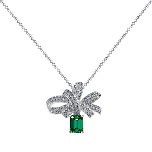 [Violet JW]Luxurious Flower Shape Emerald Cut Necklace