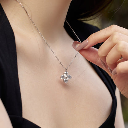 [Violet JW]Four-Leaf Clover And Eight-Pointed Star Necklace