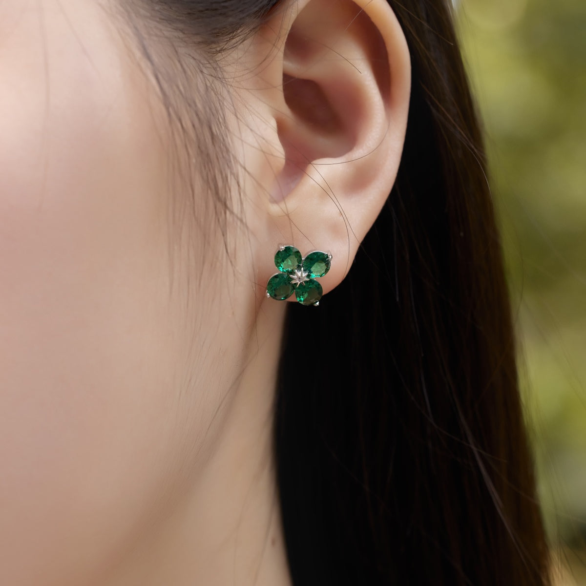 [Violet JW]Four-Leaf Clover Eight-Pointed Star Earrings