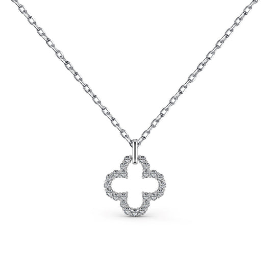 [Violet JW]Four-Leaf Clover Hollow Design Exquisite Necklace