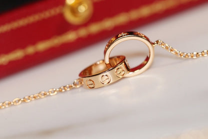 [Everoly JW] LIEBESHALSKETTE ROSA GOLD UND SILBER 