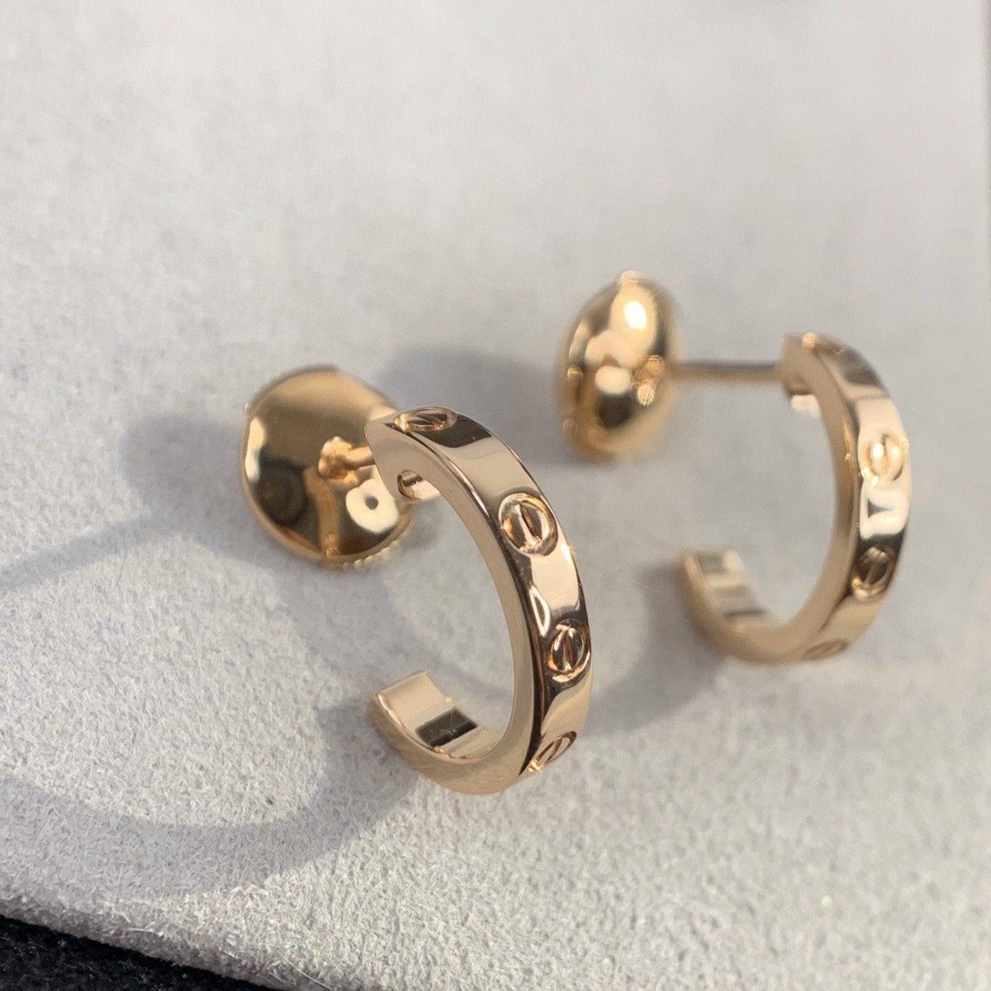 [Everoly JW]LOVE EARRINGS 2.65MM PINK GOLD