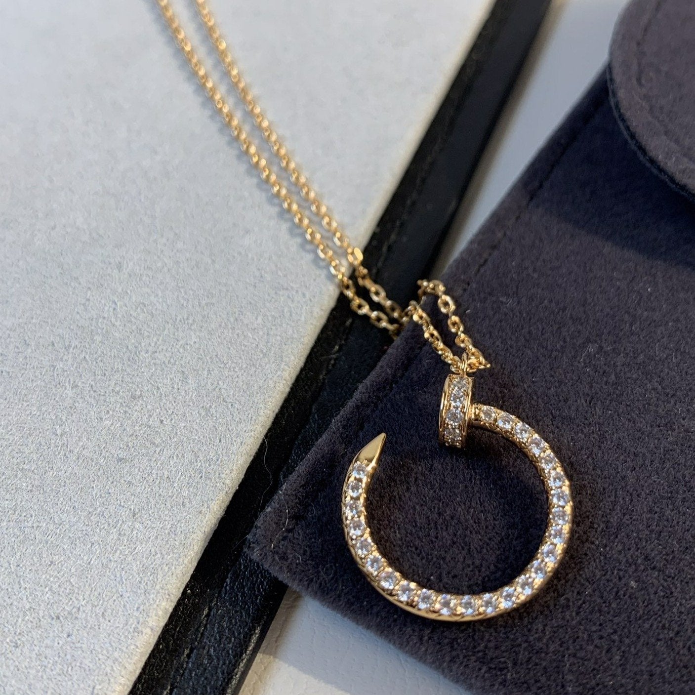 [Everoly JW]JUSTE NECKLACE PINK GOLD DIAMONDS