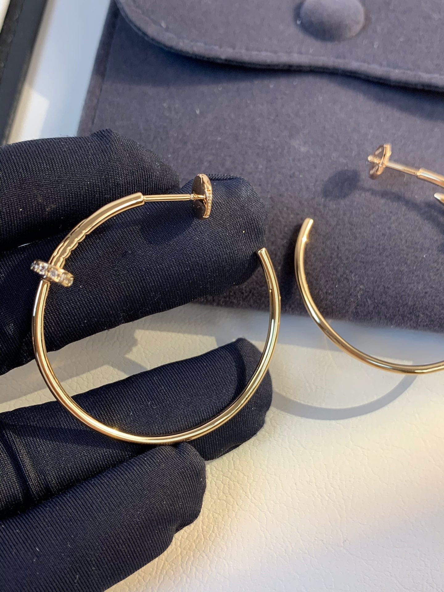 [Everoly JW]JUSTE EARRINGS GOLD DIAMONDS 1.8MM