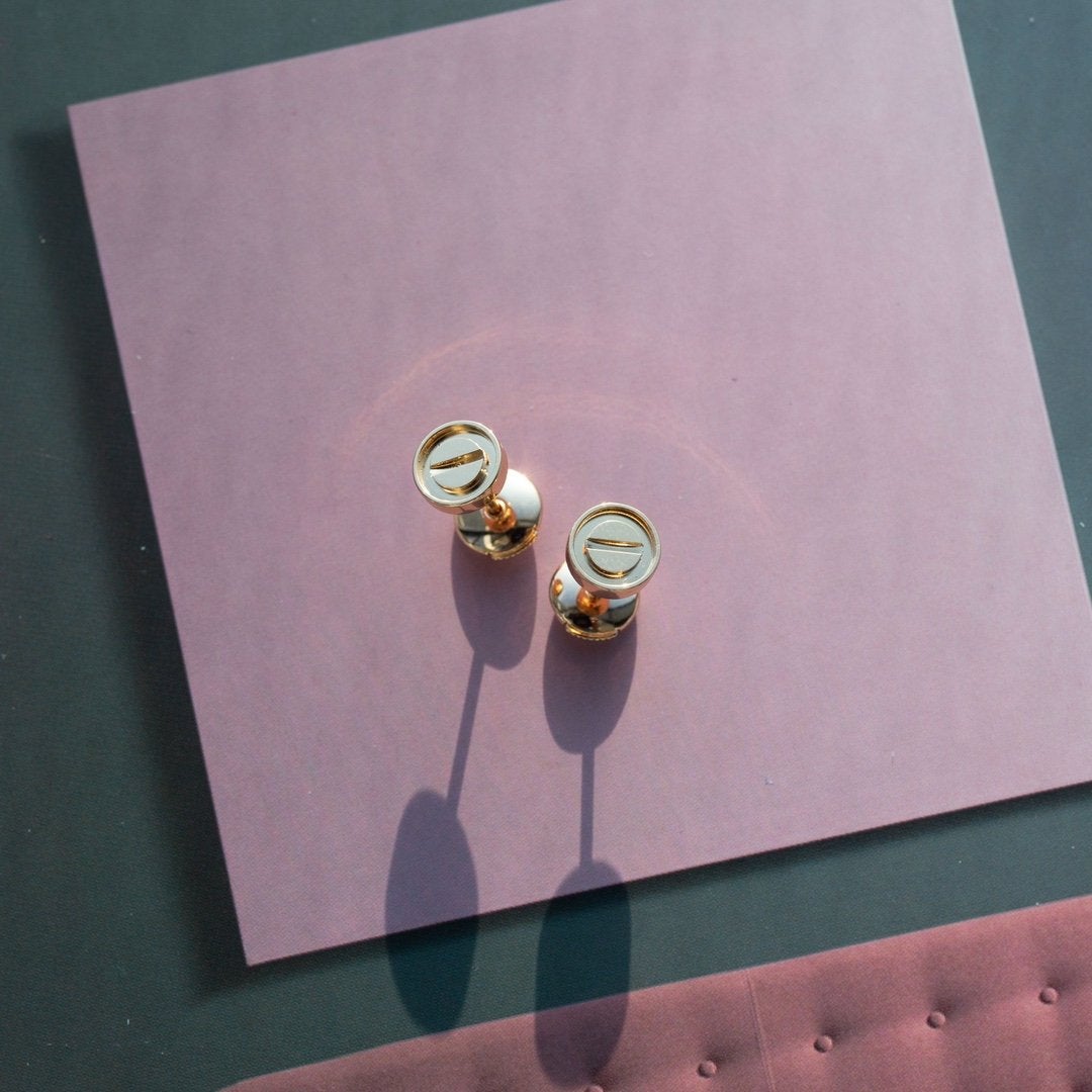 [Everoly JW]LOVE EARRINGS PINK GOLD 10MM