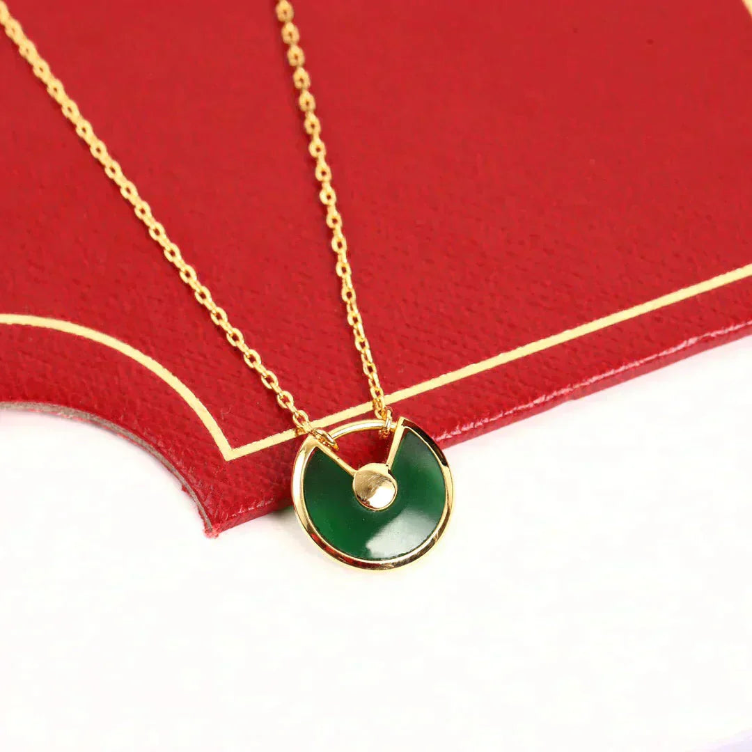 [Everoly JW]AMULETTE GOLD MALACHITE NECKLACE