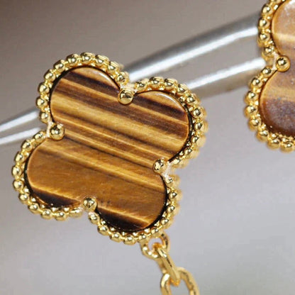[Everoly JW]CLOVER  2 MOTIF  TIGER EYE CARNELIAN EARRINGS