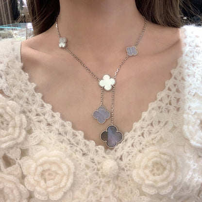 [Everoly JW]CLOVER MOP CHALCEDON HALSKETTE SILBER 6 MOTIV 