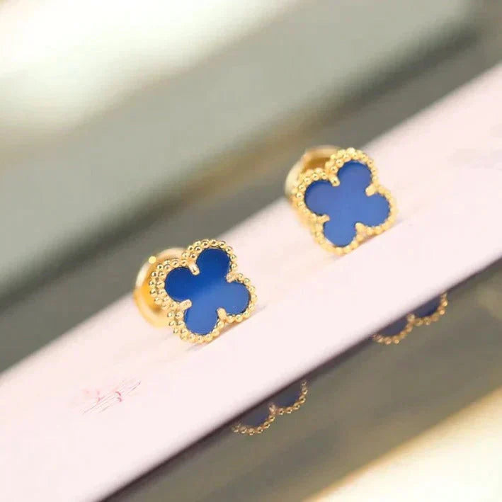 [Everoly JW]CLOVER MINI 9.5MM TURQUOISE EARRINGS