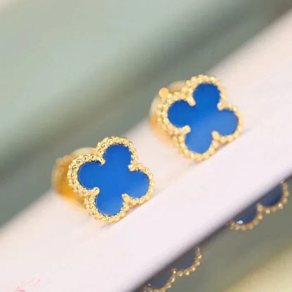 [Everoly JW]CLOVER MINI 9.5MM TURQUOISE EARRINGS