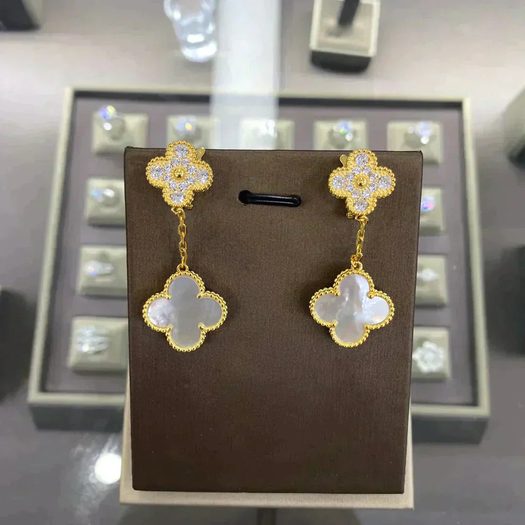[Everoly JW]CLOVER 2 MOTIFS DIAMANTOHRRINGE (MEHRFACHE AUSWAHL)