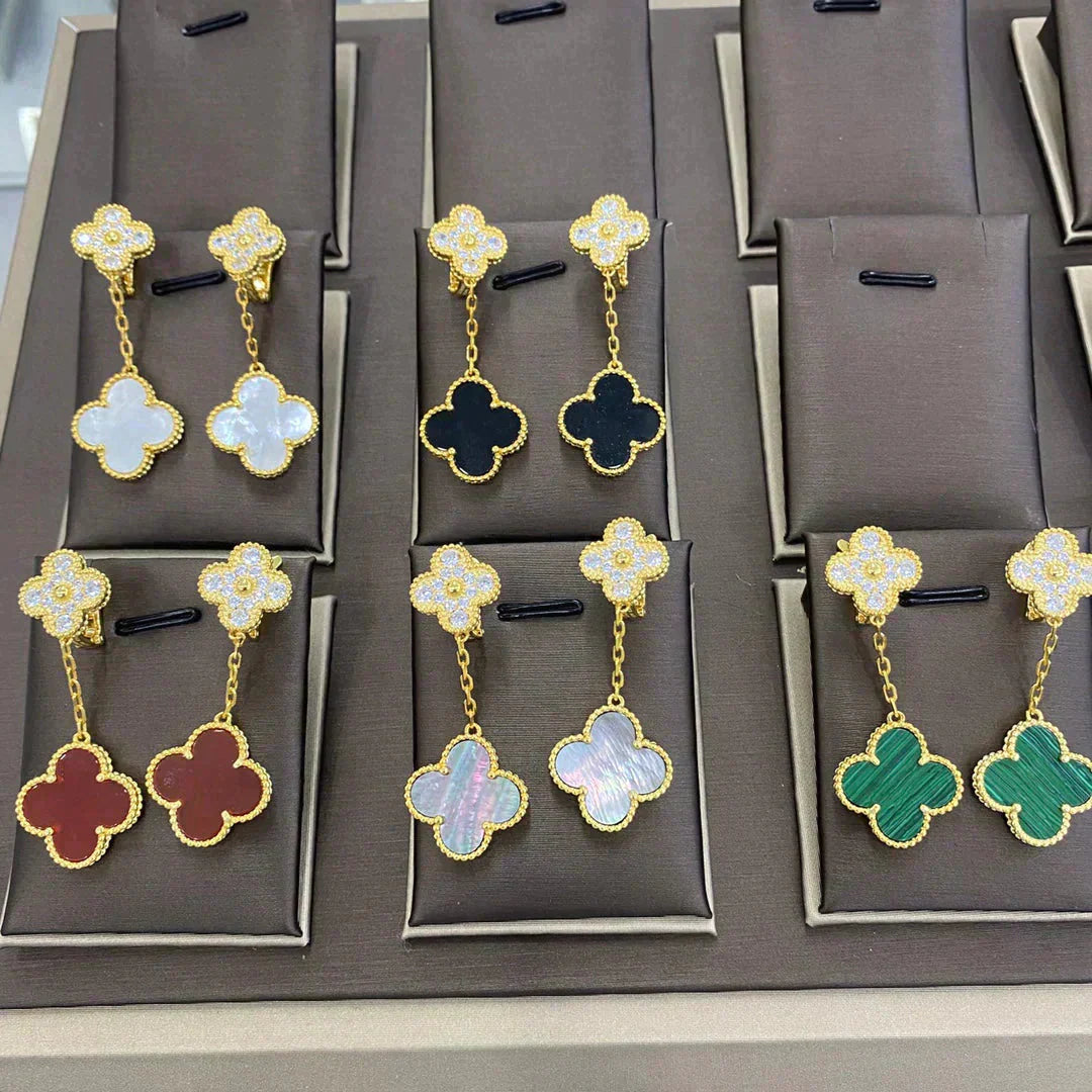 [Everoly JW]CLOVER 2 MOTIFS DIAMANTOHRRINGE (MEHRFACHE AUSWAHL)