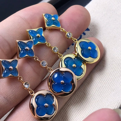 [Everoly JW]STAR AND SUN AGATE DIAMOND EARRINGS