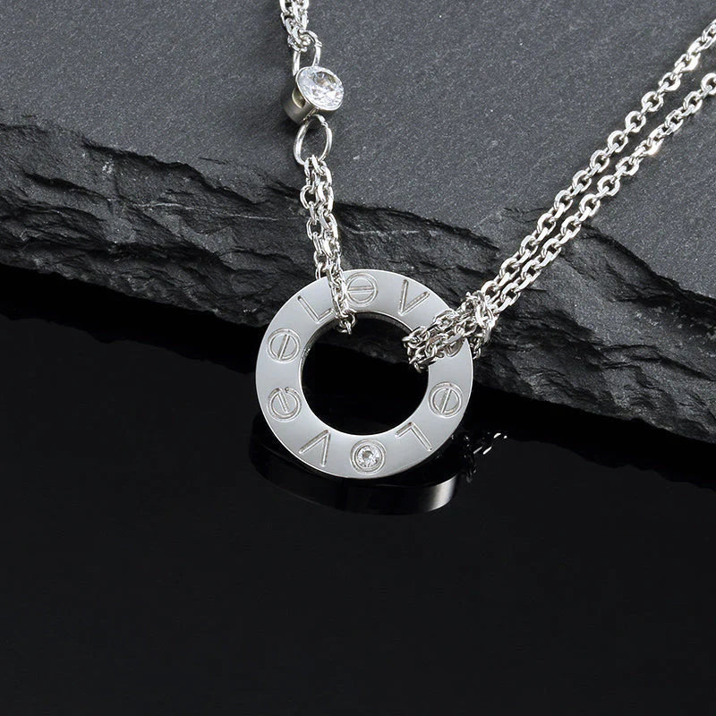 [Everoly JW]LOVE NECKLACE 16MM 2 DIAMONDS