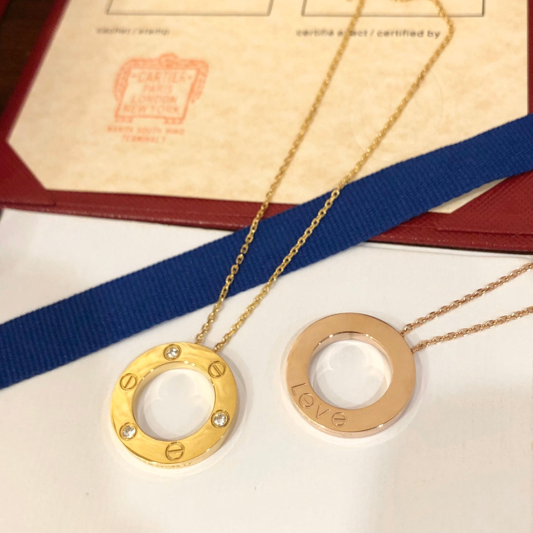 [Everoly JW]LOVE NECKLACE 16MM 3 DIAMONDS