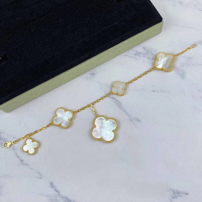 [Everoly JW]MAGIC CLOVER MOP GOLD BRACELET 5 MOTIFS